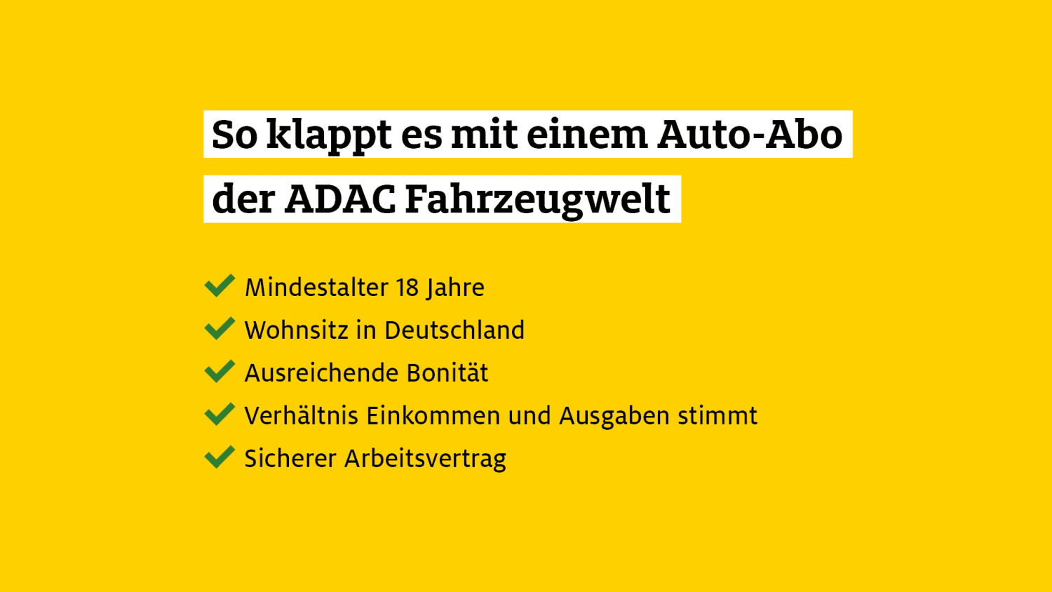 Was braucht man für ein Auto Abo?