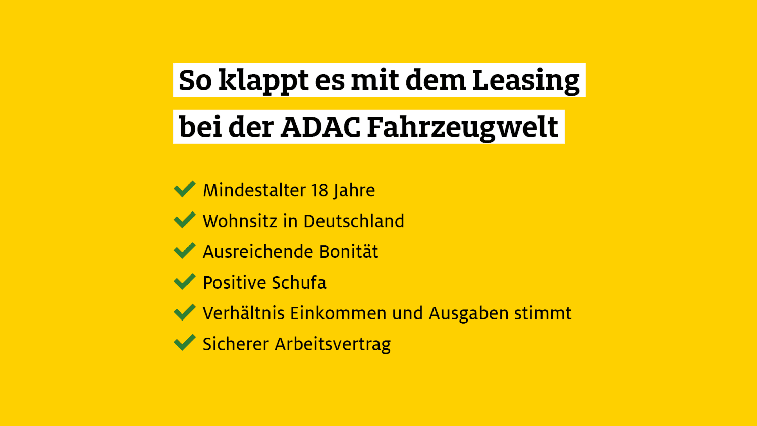 So klappt es mit dem Leasing bei der ADAC Fahrzeugwelt.
