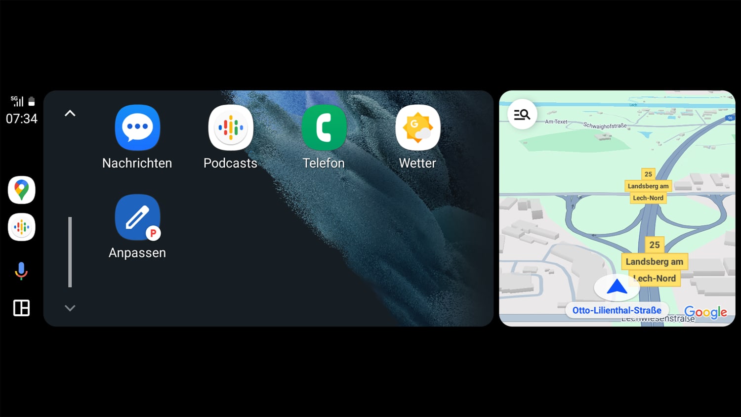 Darstellung des Car Play für Android