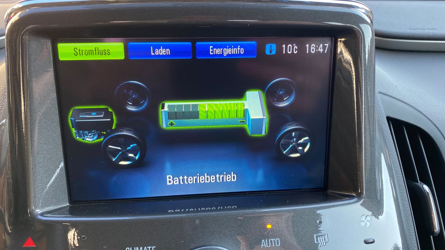 Displayanzeige des Opel Ampera