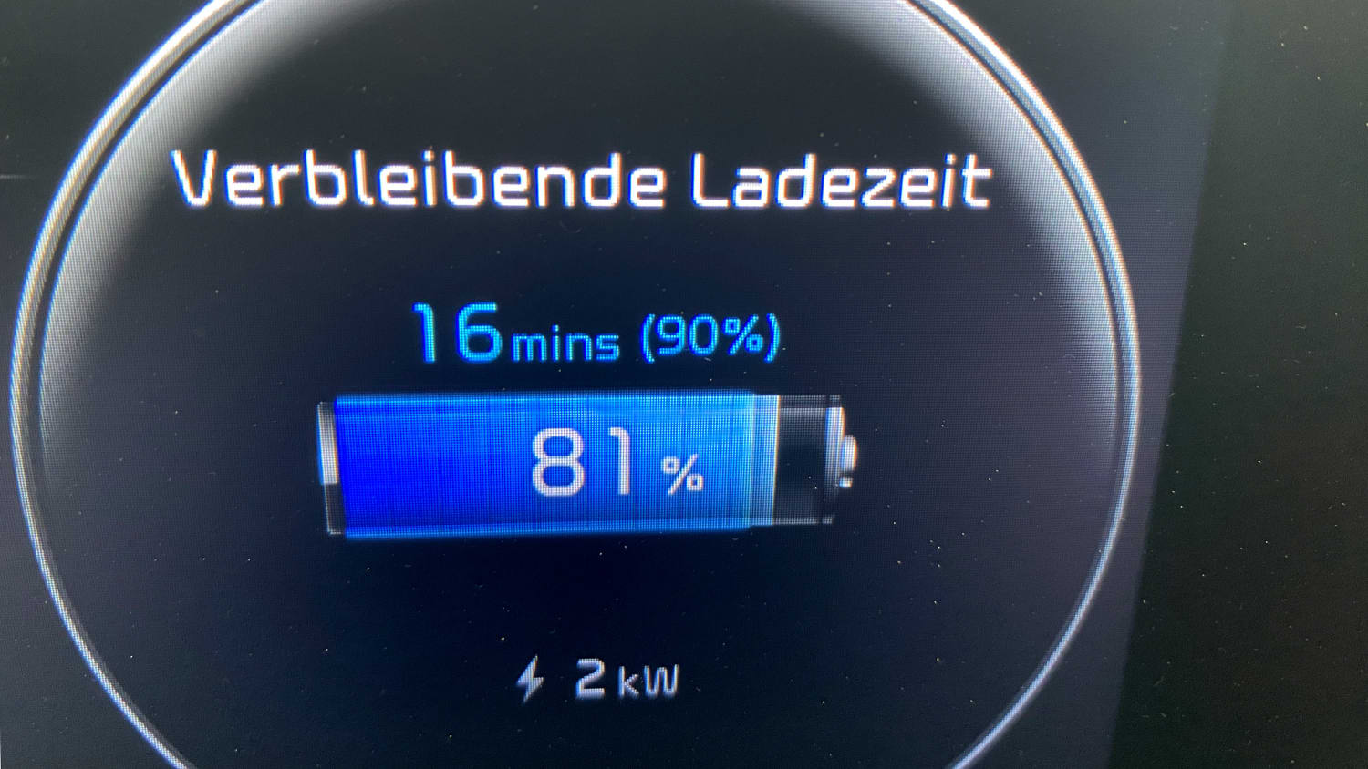 Die Ladeanzeige des Kia Niro EV