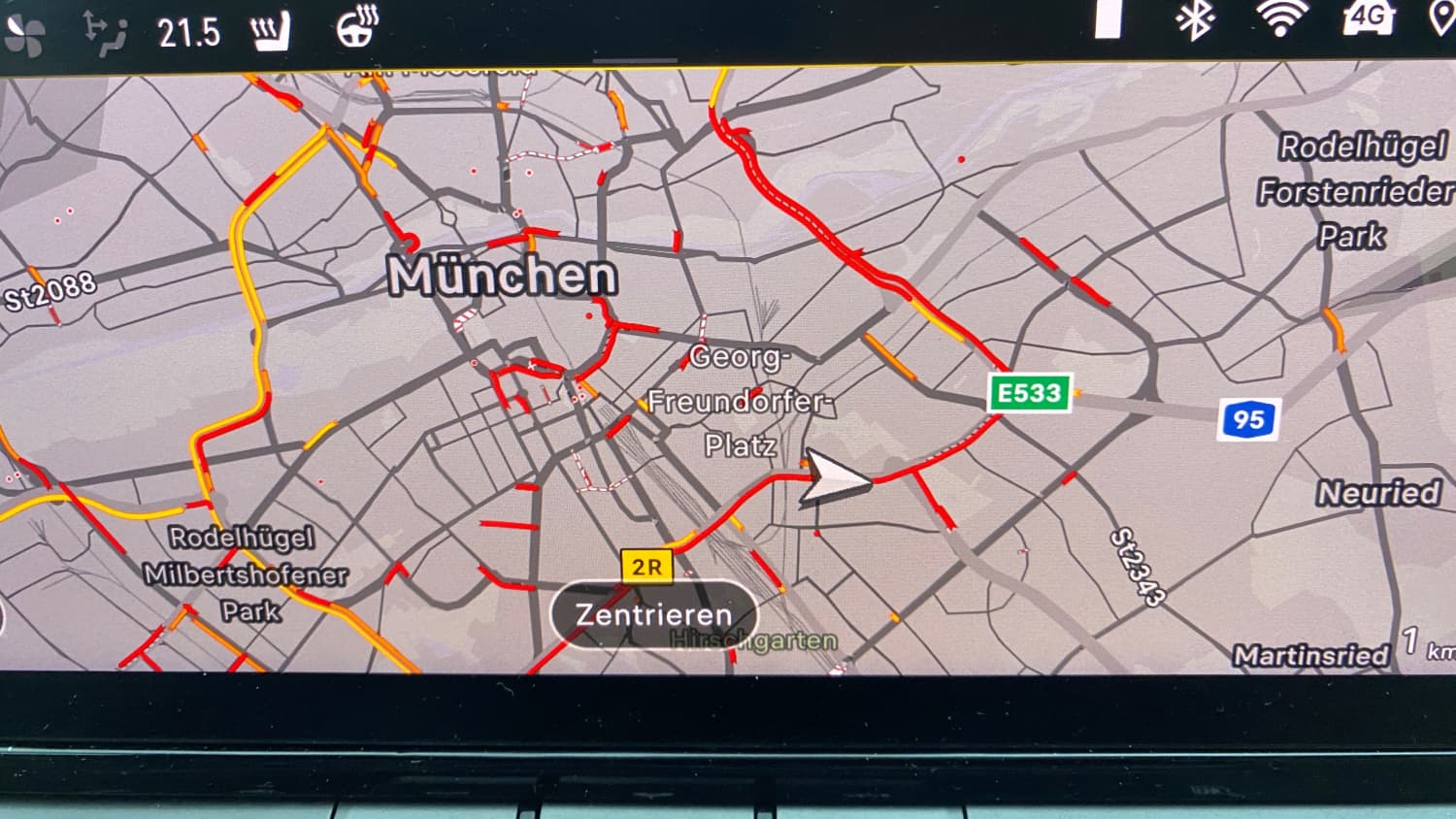 Navigation zum Rodelhügel beim Opel Astra Dauertest