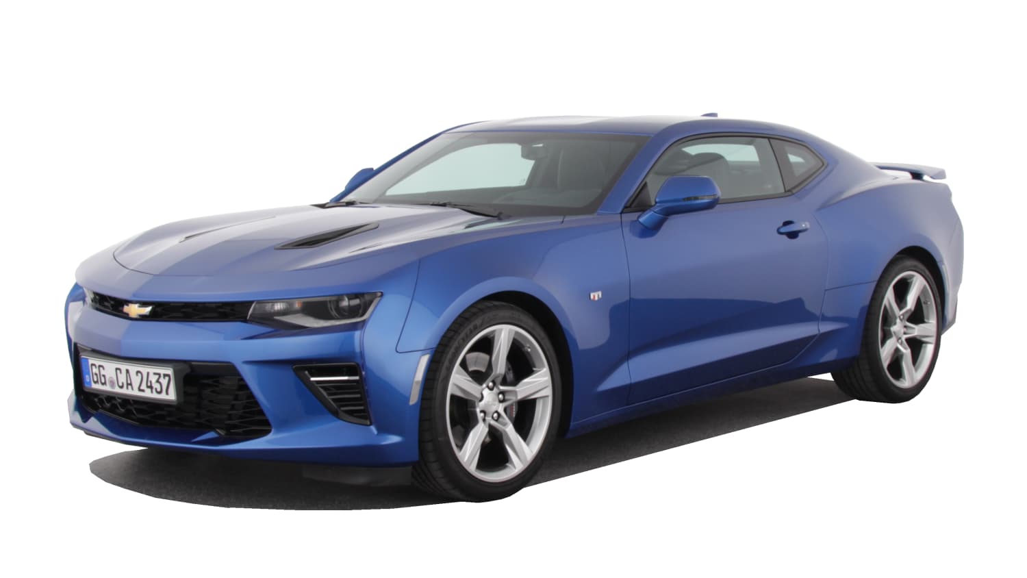 Freisteller eines blauen Chevrolet Camaro Coupe