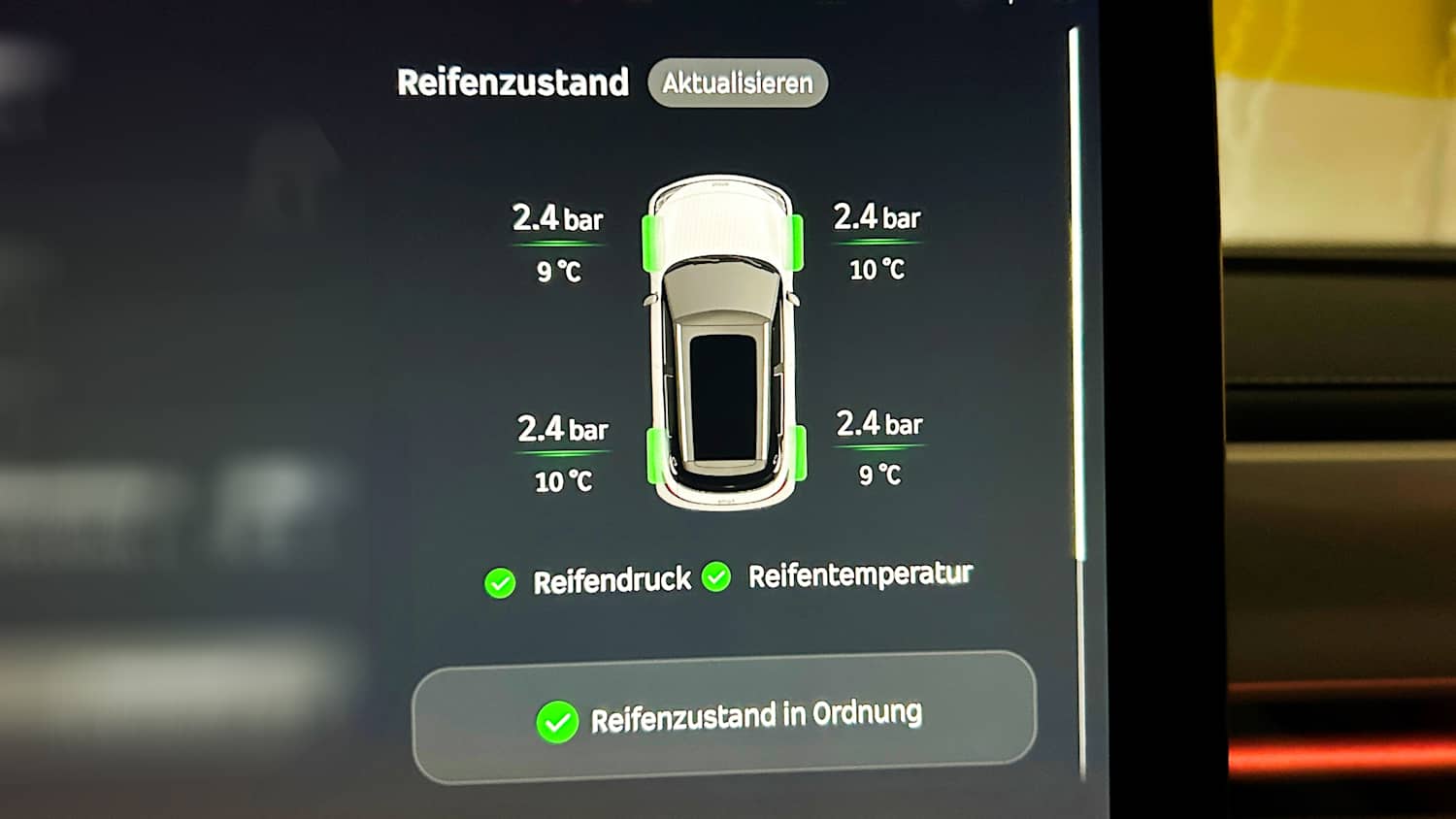 Reifendruck Kontrollsystem im Smart
