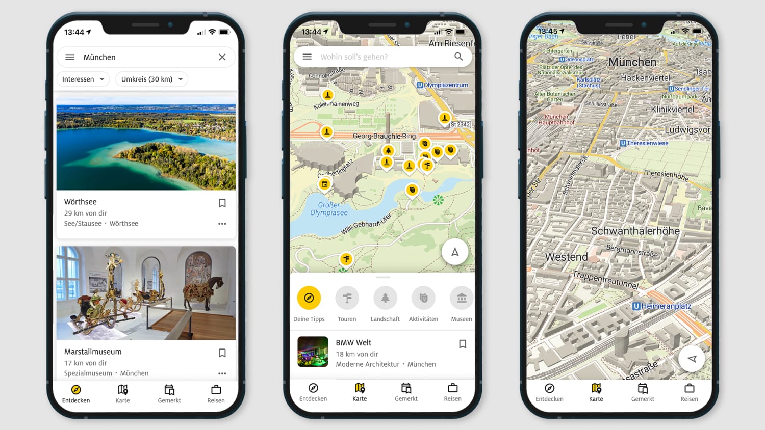 Screenshot der ADAC Trips App