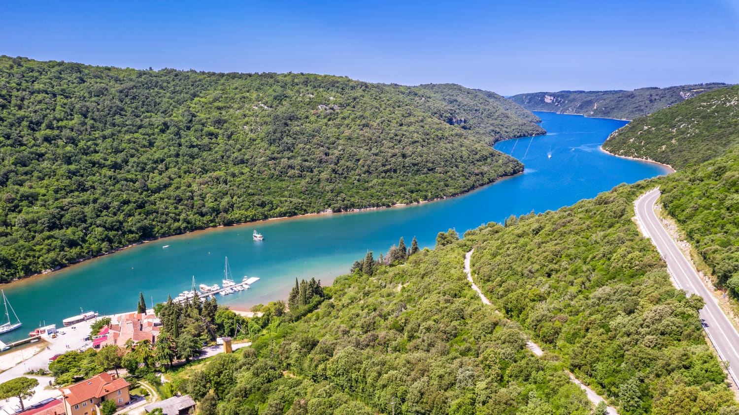 Blick auf den Limski Kanal in Istrien