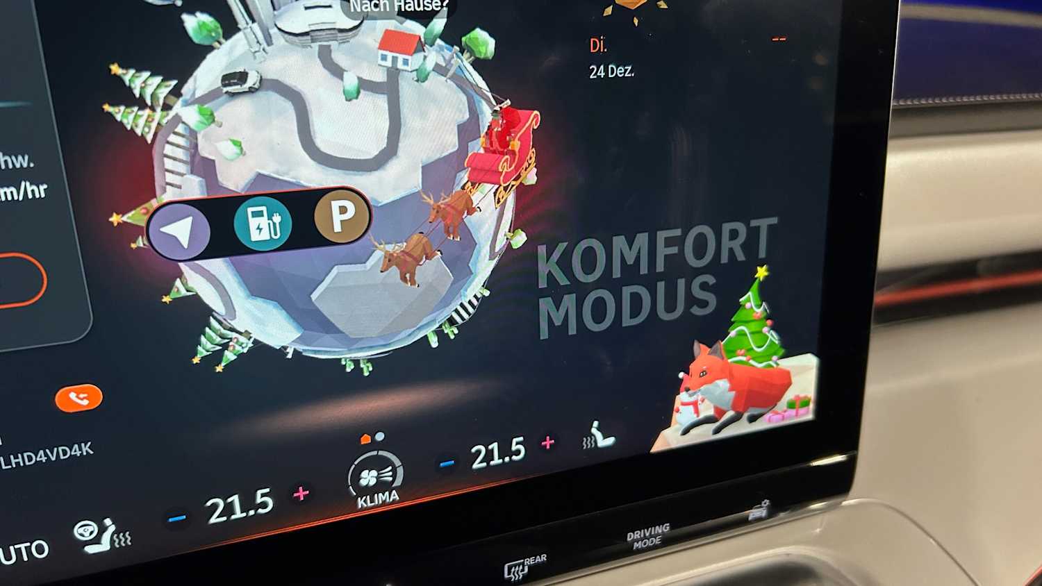 Das Display des Smart#1 wärend des Langzeittests
