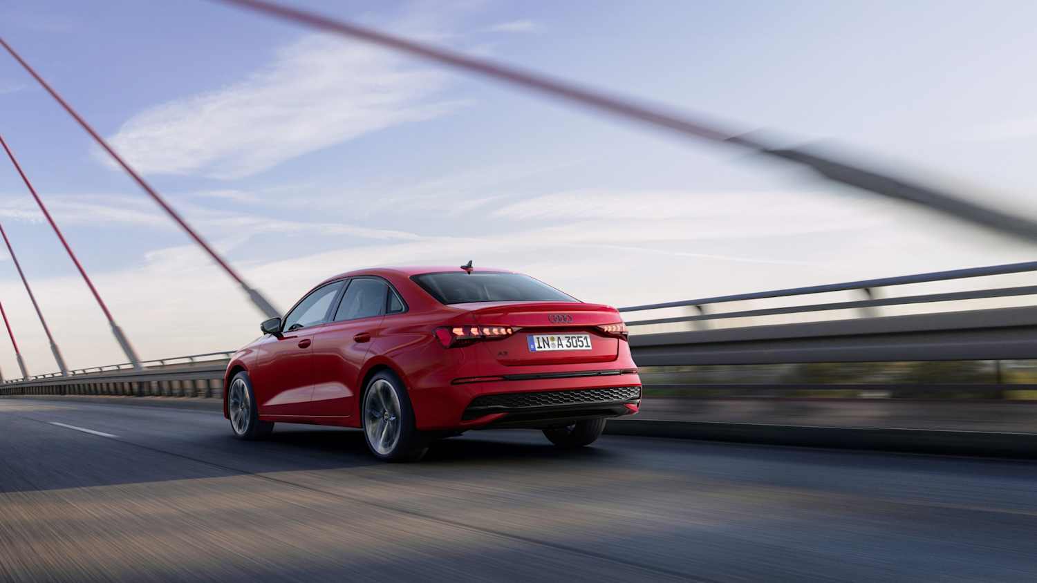 Der Audi A3 nach seinem Update im Oktober 2024 in rot