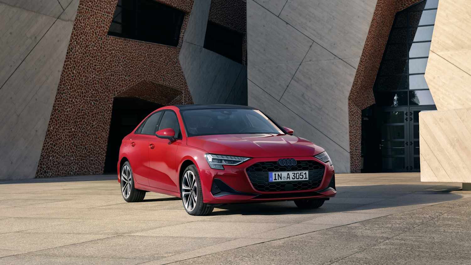 Der Audi A3 nach seinem Update im Oktober 2024 in rot