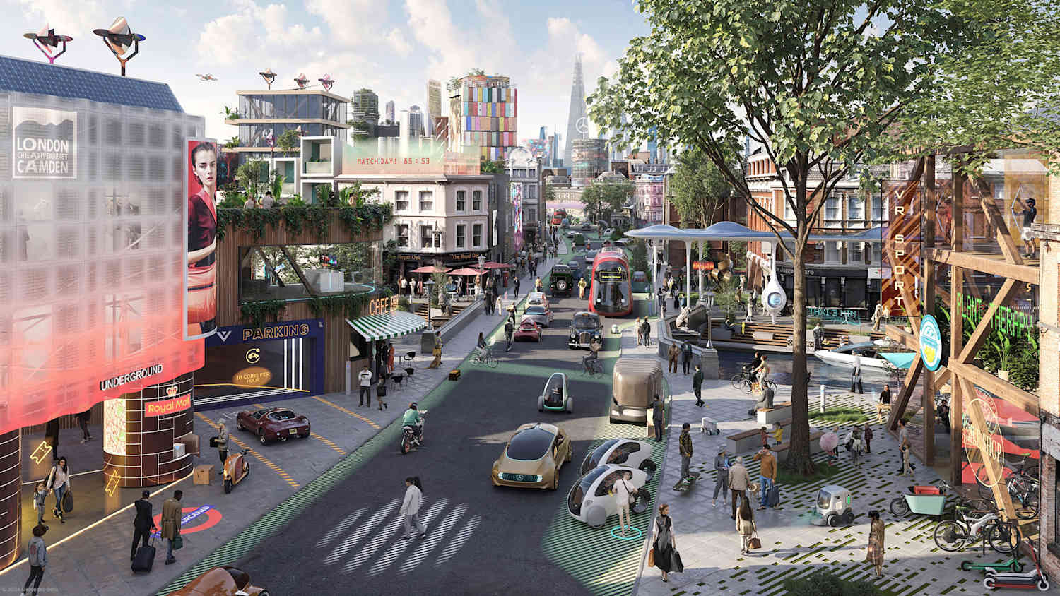 Zukunftsvision von autonomen Fahren in London