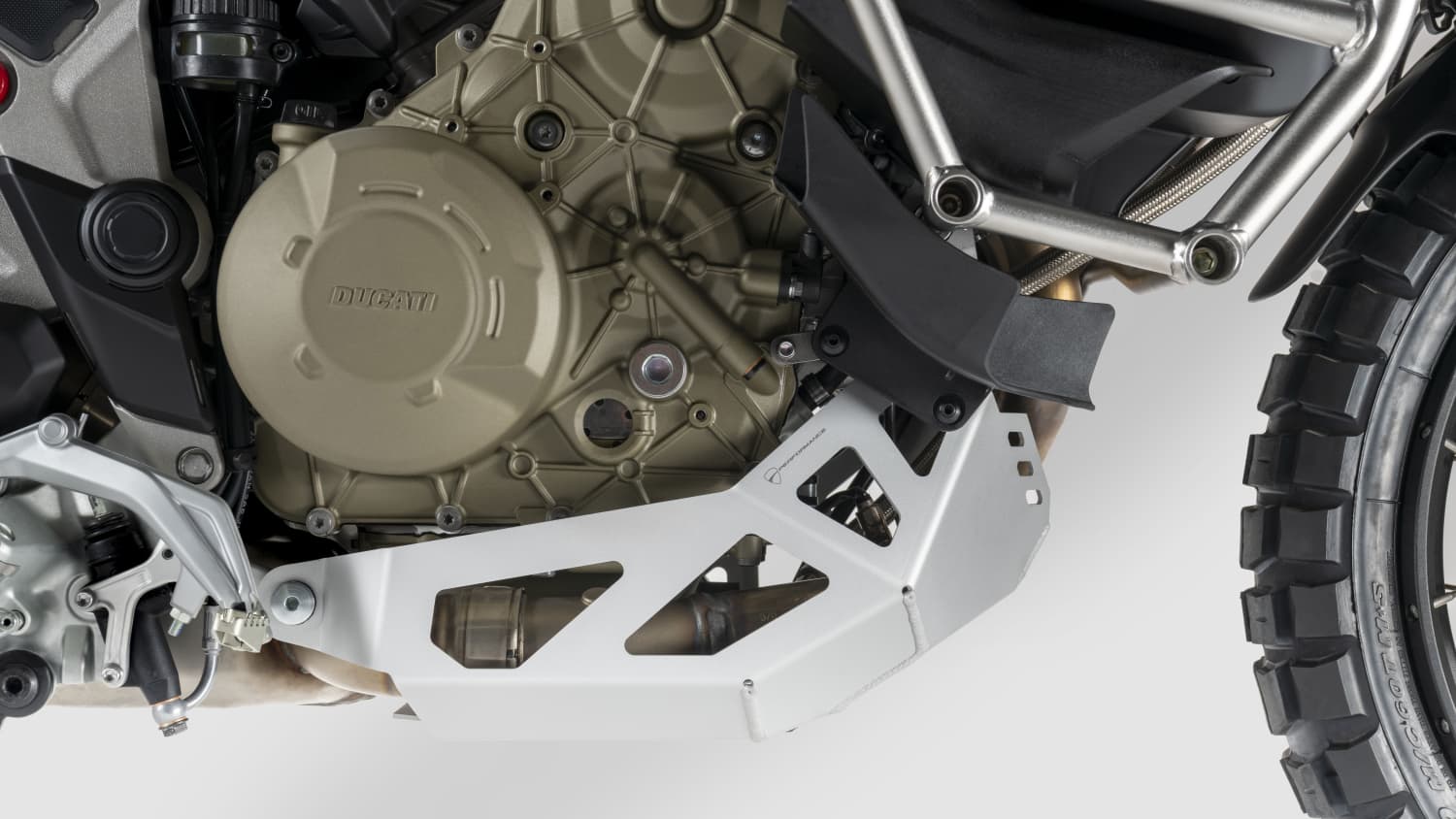 Blick auf den Motor der Ducati Multistrada V4