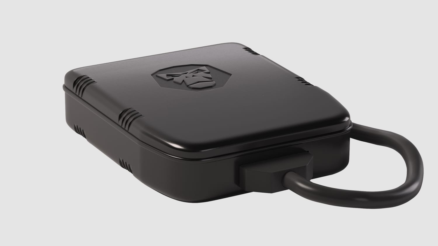 Schwarze Box mit dem Ride Link Wingman Notrufsystem für Motorräder