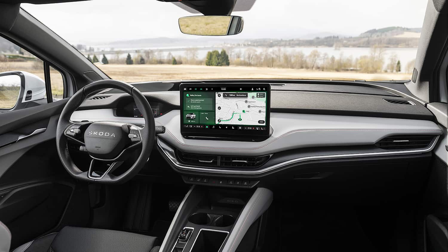 Aufnahme des Cockpit des Facelift Skoda Enyaq 2025