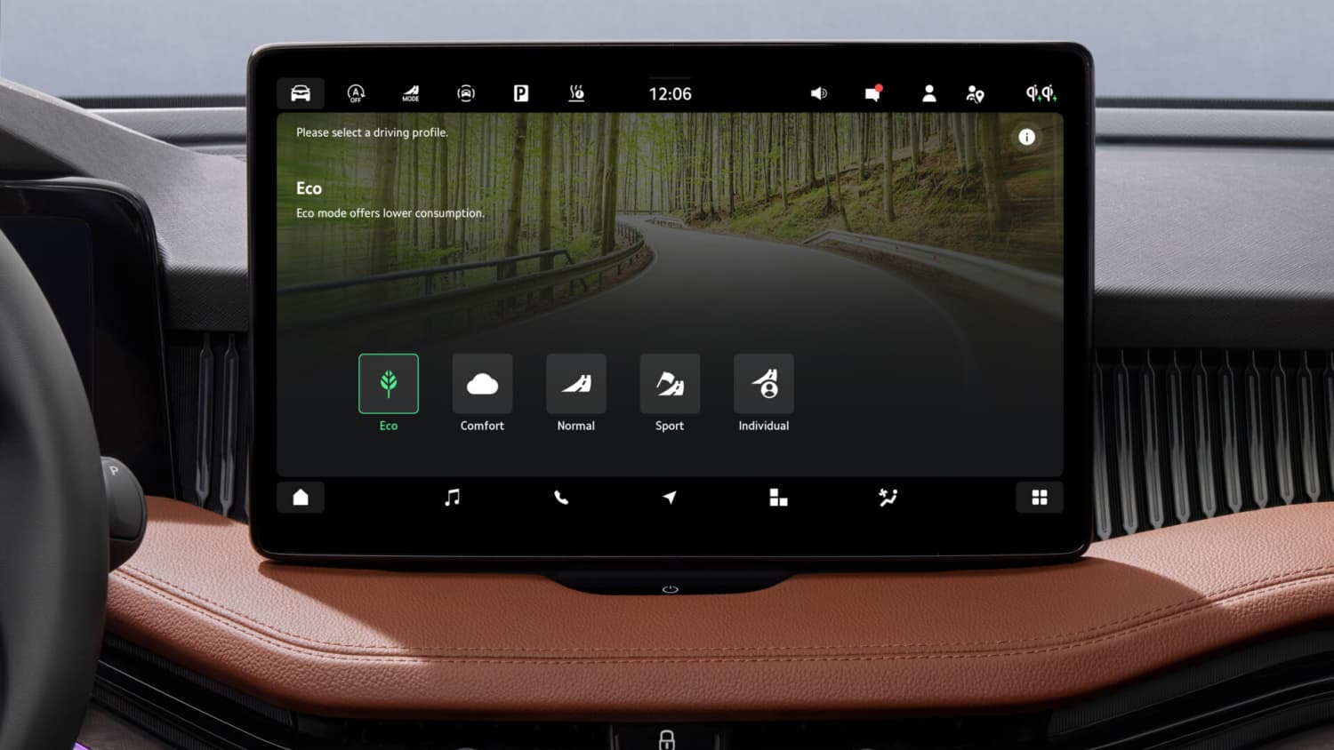 Display im Skoda Superb