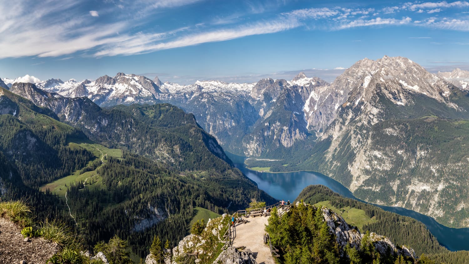 Blick auf den Königssee vom Jenner Gipfel, erreichbar mit der Jennerbahn