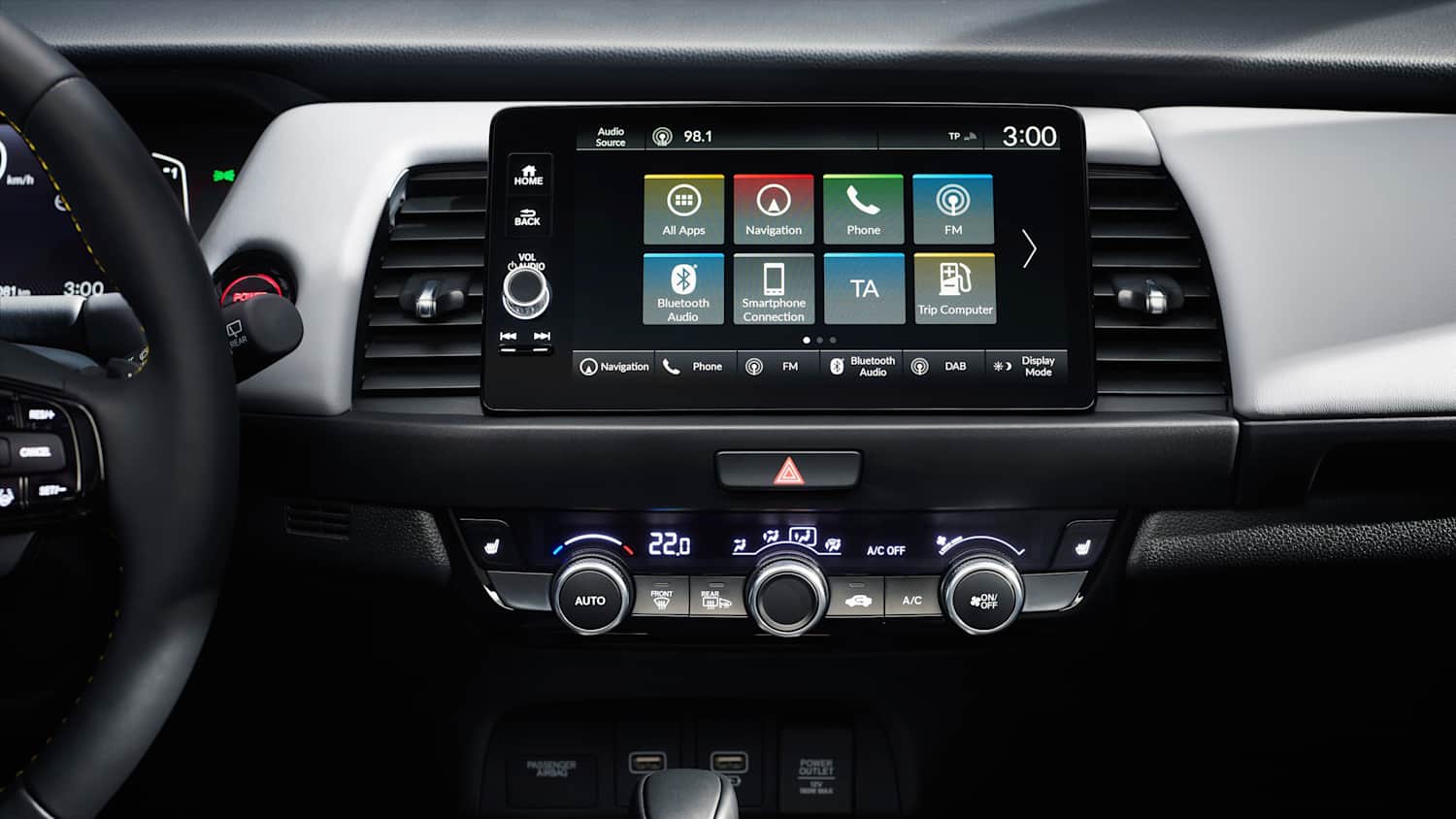 Der Bordcomputer des Honda Jazz