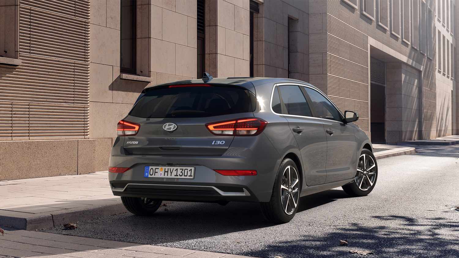 Der stehende Hyundai I3o von hinten fotografiert