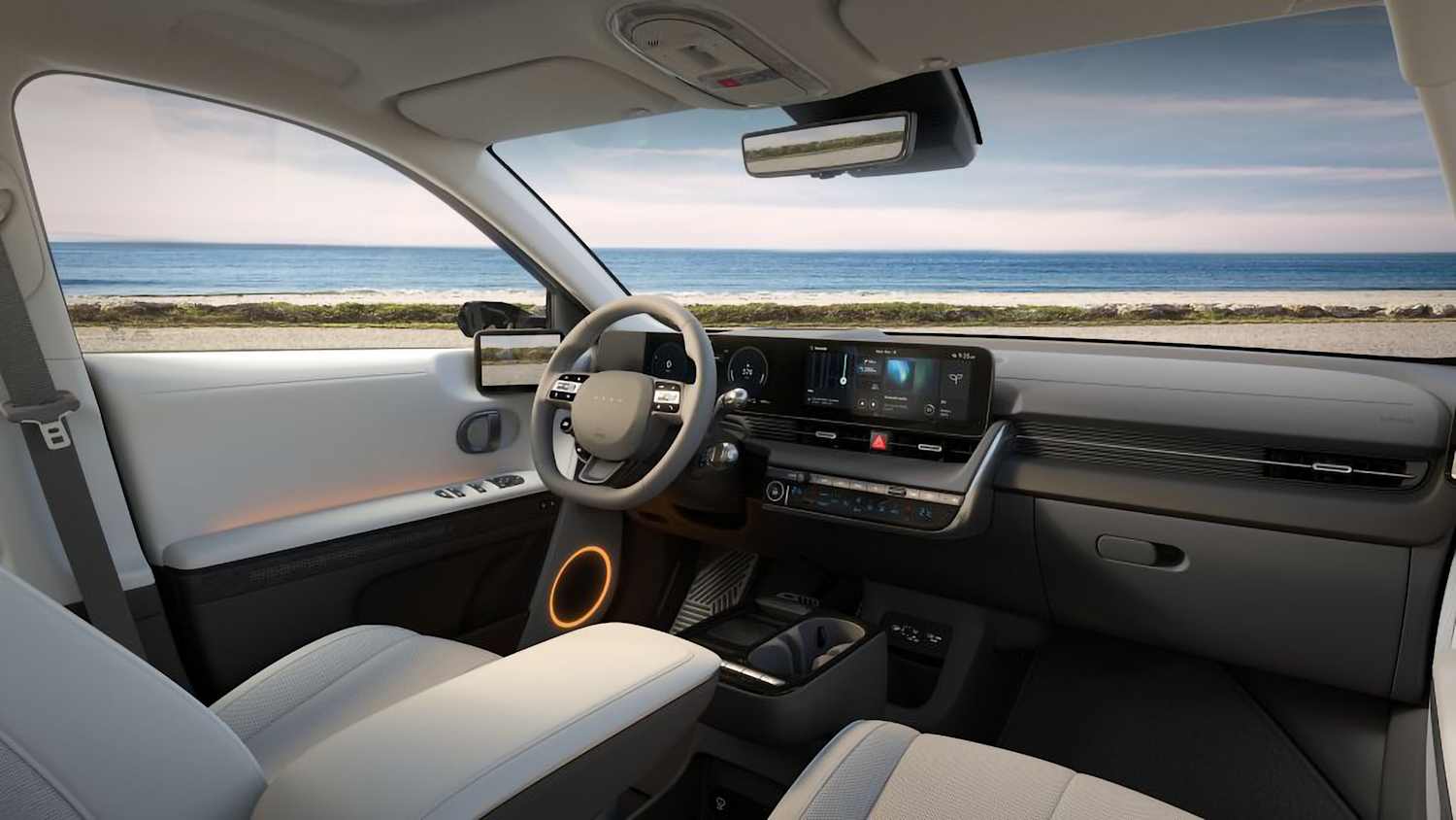 Der Blick auf den Fahrerbeirech des Hyundai Ioniq 5