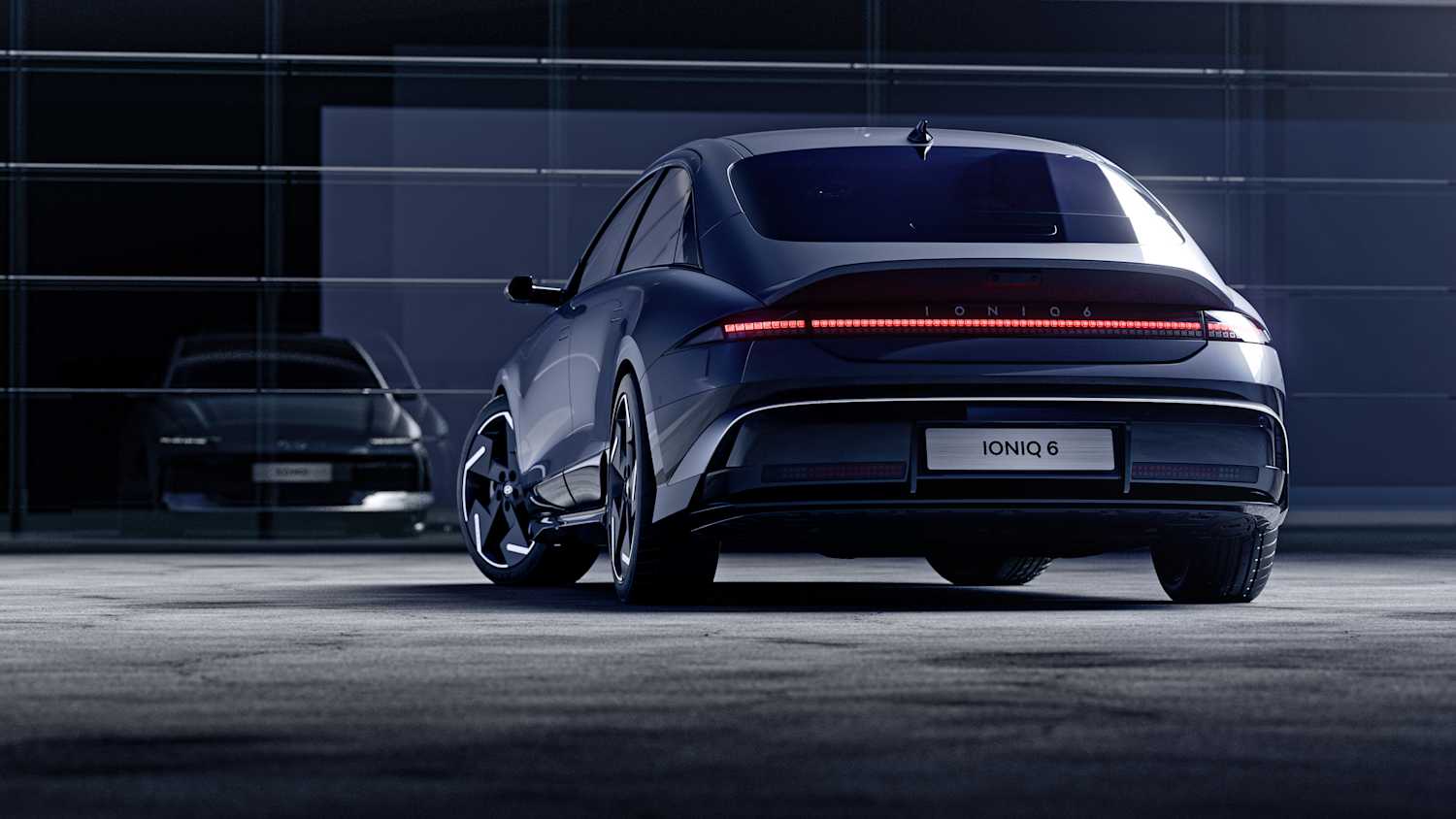 Heckansicht eines Hyundai Ioniq 6 nach Facelift