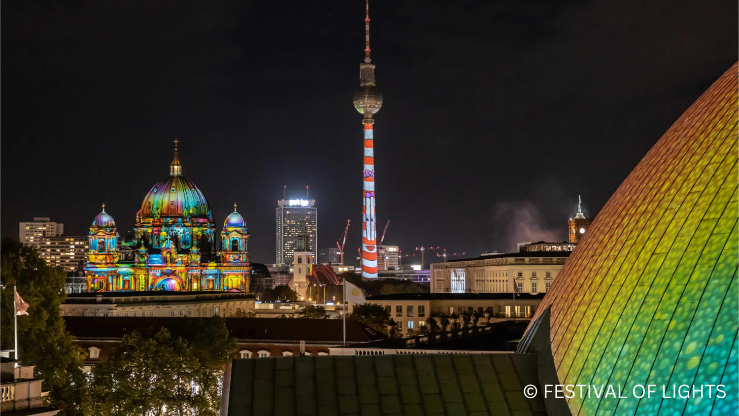 Berliner Panorama während des Festival of Lights