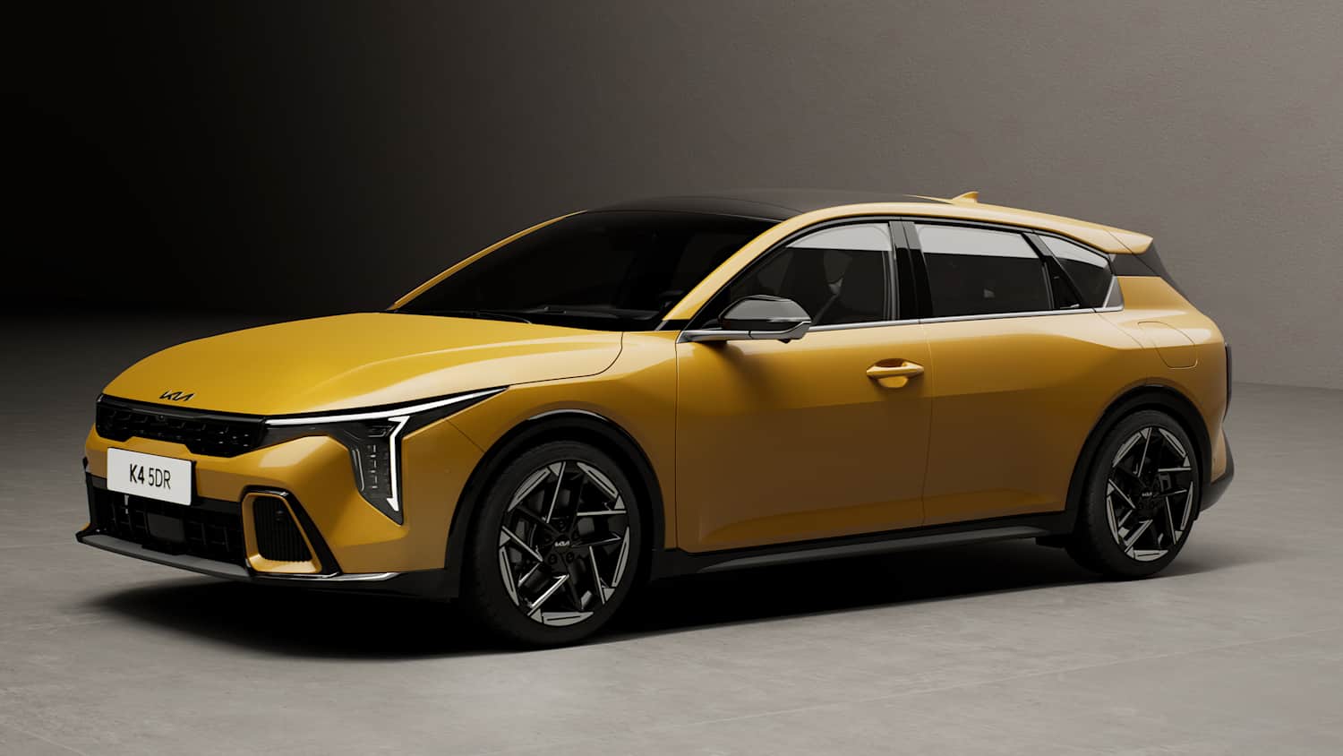 Der neue Kia K4 stehend von der Seite zu sehen