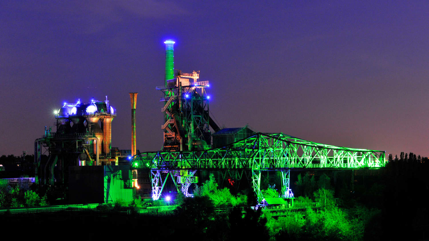 Lichtinstallation im Landschaftspark Duisburg-Nord