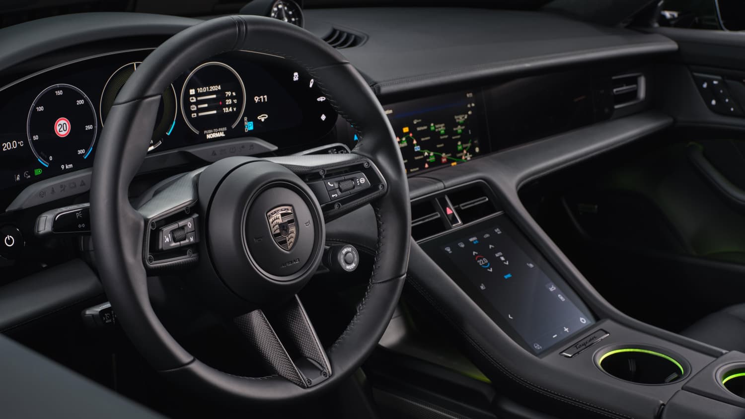 Cockpit des Porsche Taycan Sport Turismo nach Facelift