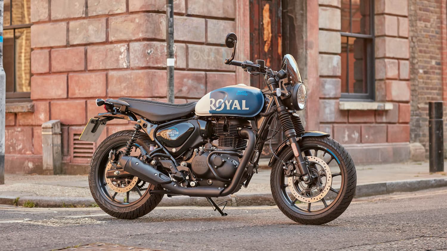 Seitenansicht der Royal Enfield Hunter 350