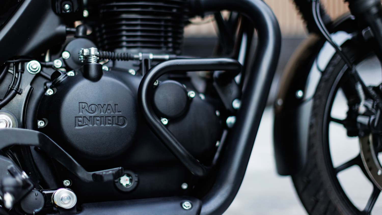 Detailaufnahme des Motors der Royal Enfield 350 Hunter