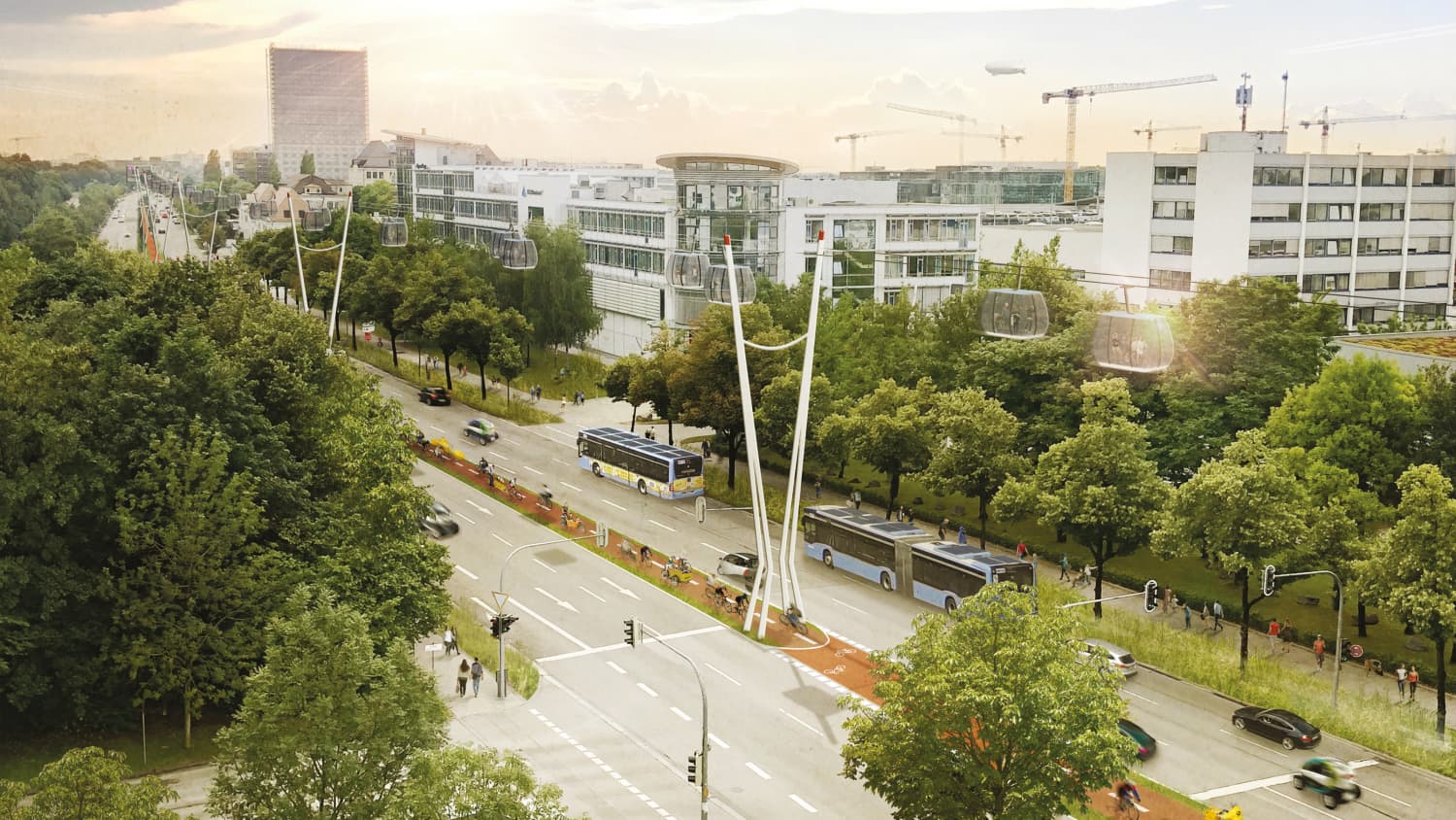 Visualisierung der Seilbahn München