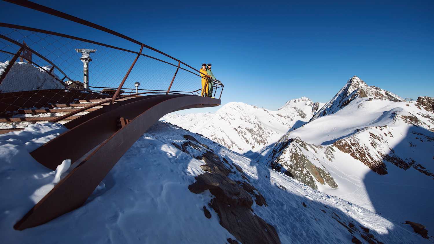 Blick auf den Stubaier Gletscher im Winter