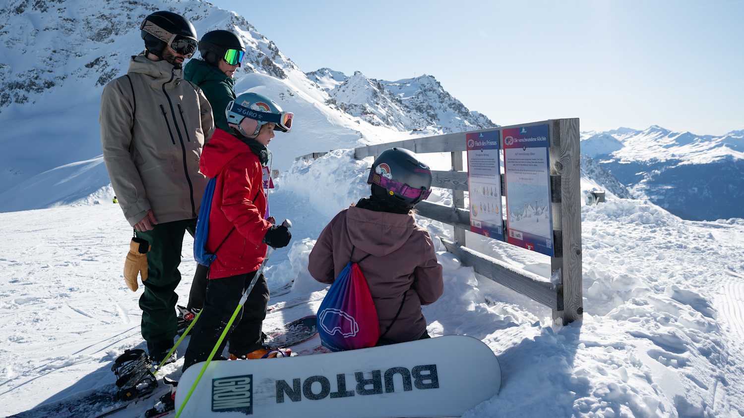 Skifahrer auf den Escape Routes in der Lenzerheide