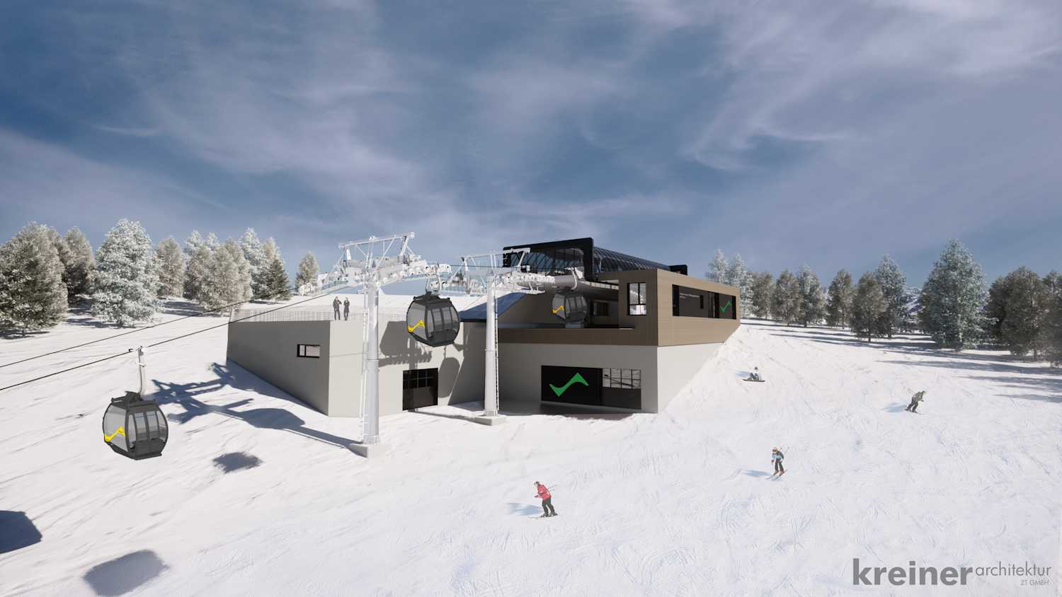 Rendering der neuen 10er Kabine Rohrmoos 1 in Schladming