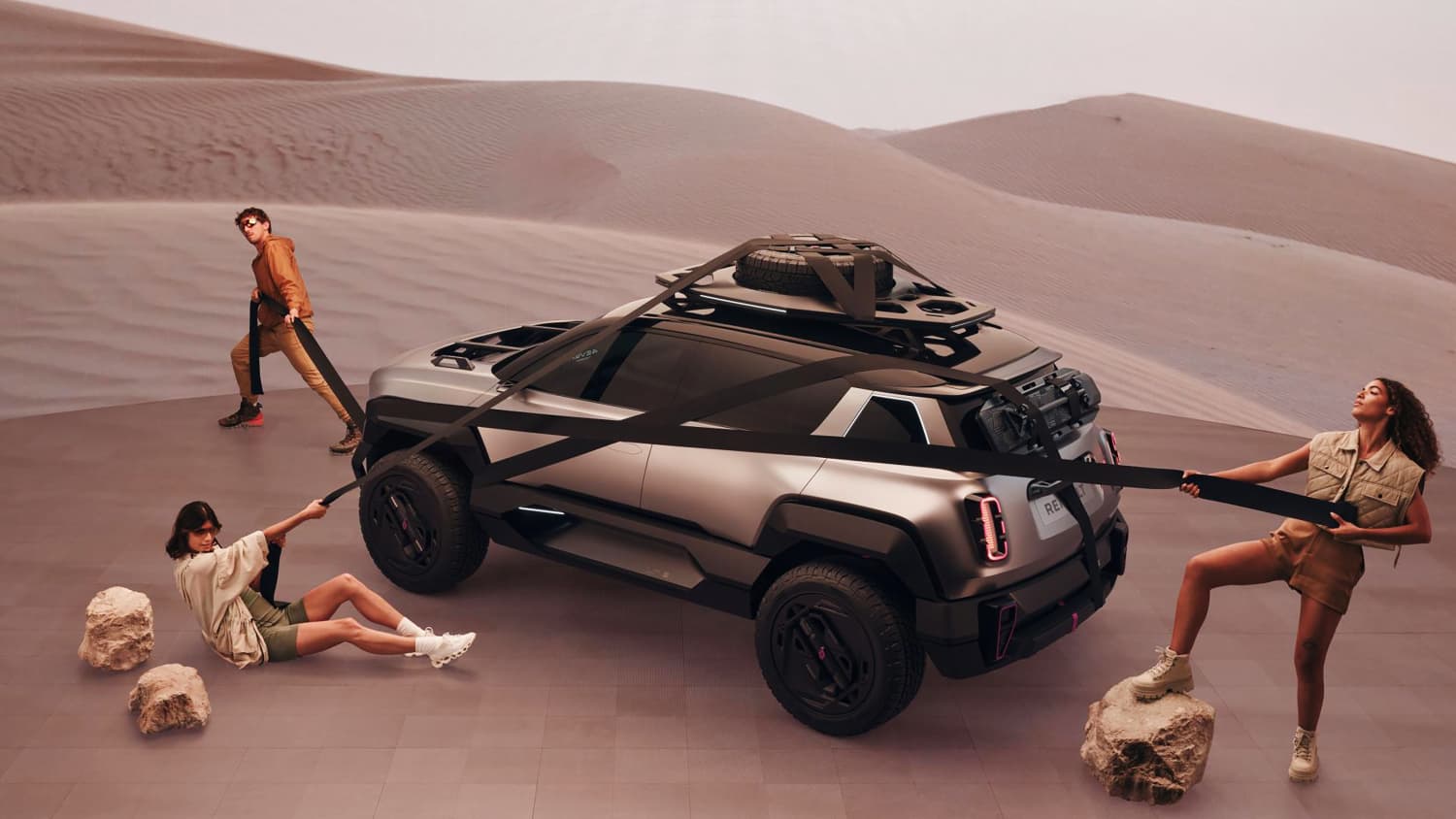 Aufnahme des futuristischen E-Autos Citroen Oli