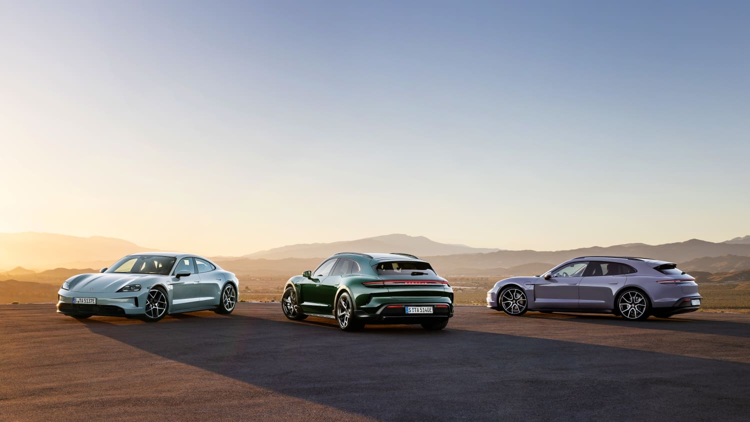 Die drei neuen Porsche Taycan Modelle nach dem Facelift 2024