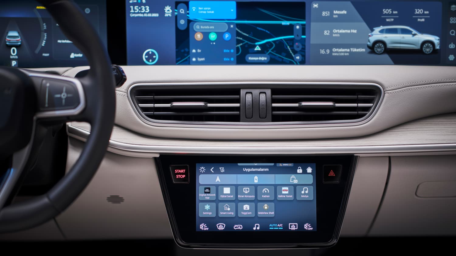 Infotainment System im Togg T10 X