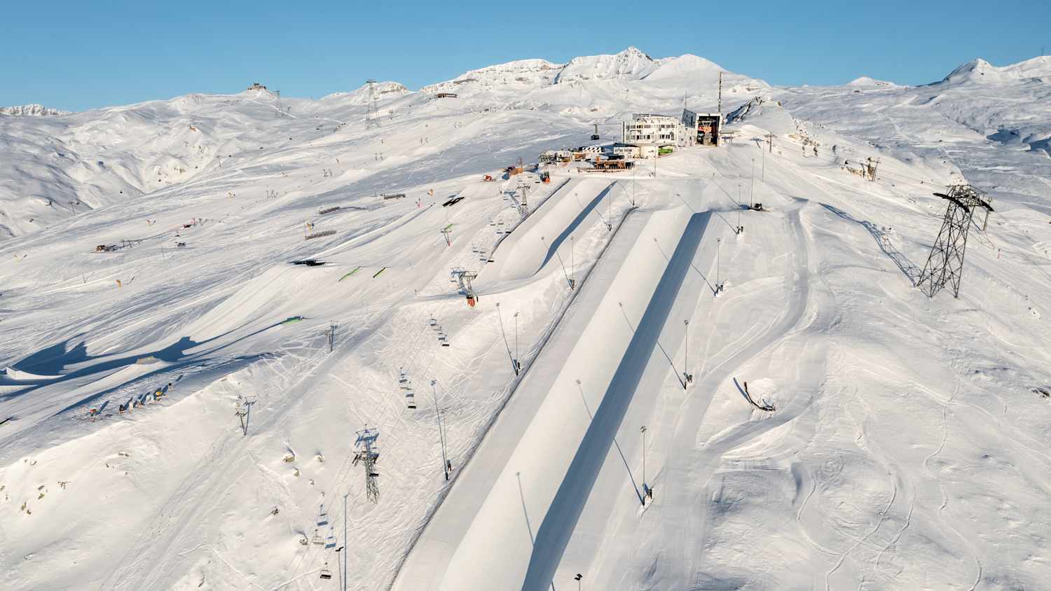 Blick auf das Skigebiet FlimsLaax in der Schweiz
