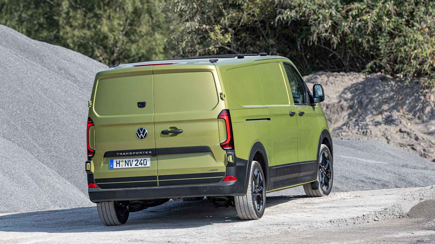 Aufnahme des VW Transporter von hinten