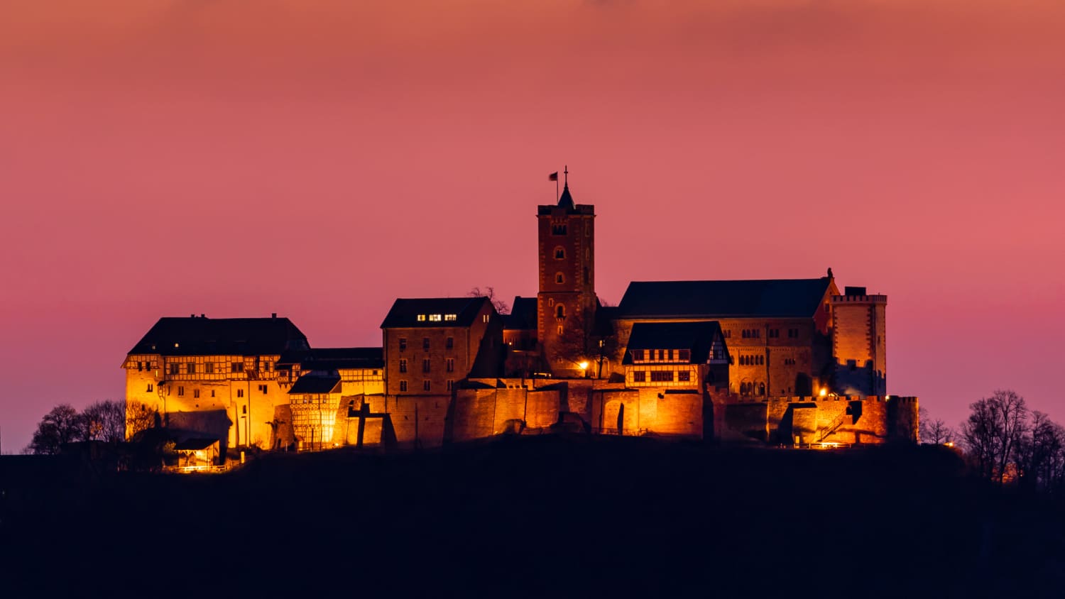 Die Wartburg im Abendrot