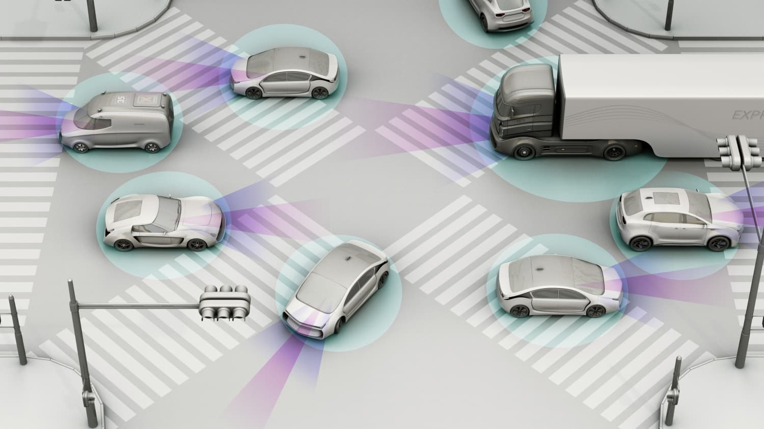 Autonomes Fahren auf einer Kreuzung