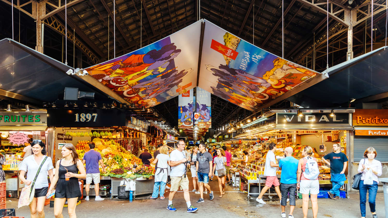 Der große Markt de Sant Josep de la Boqueria in Barcelona