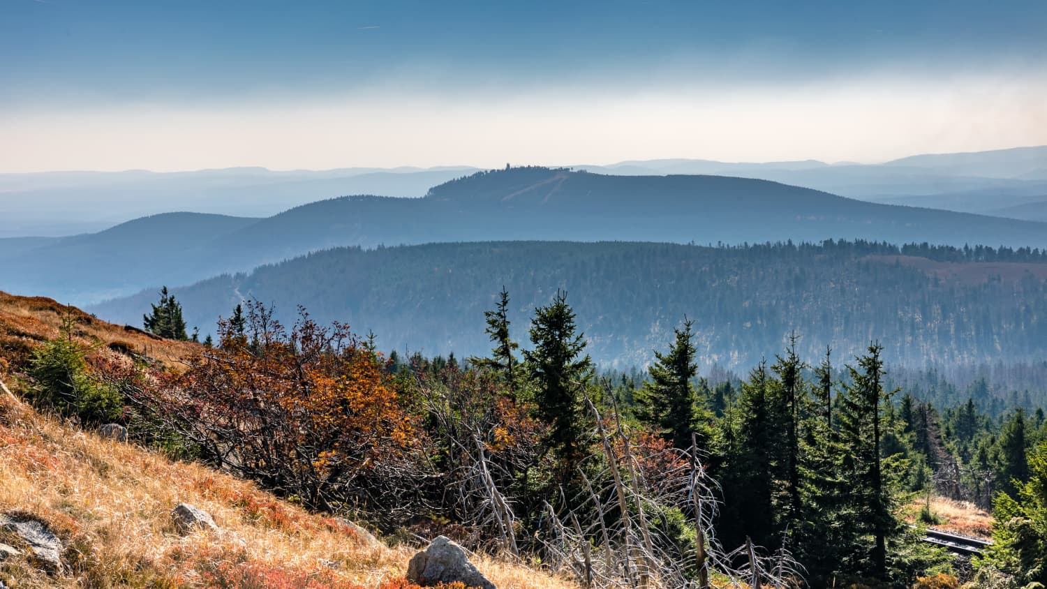 Blick auf den Brocken im Harz