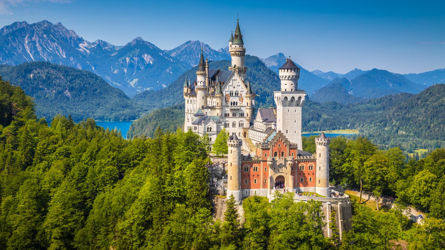 Luftaufnahme von Schloss Neuschwanstein