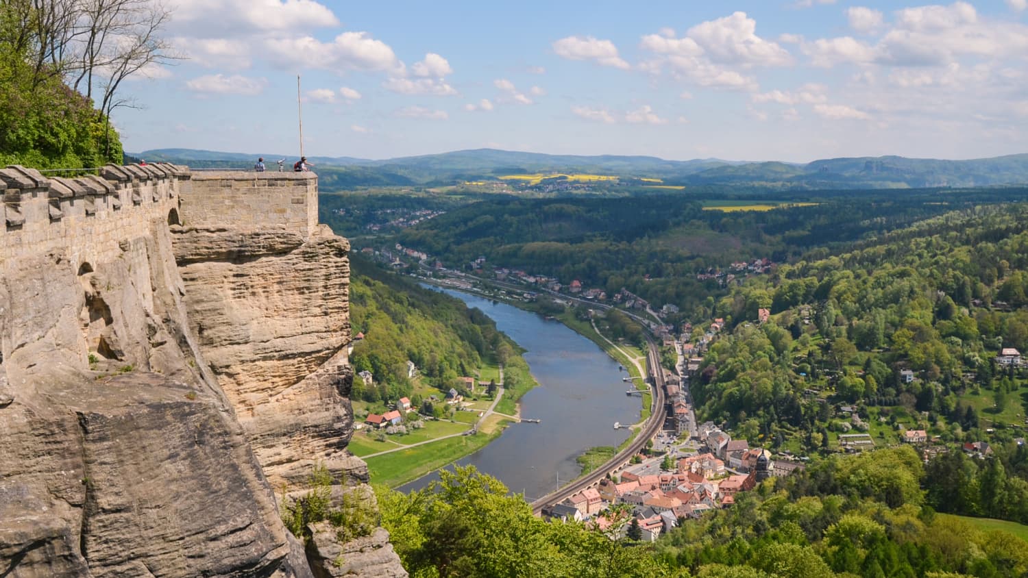 Blick auf des Elbtal von der Festung Königstein