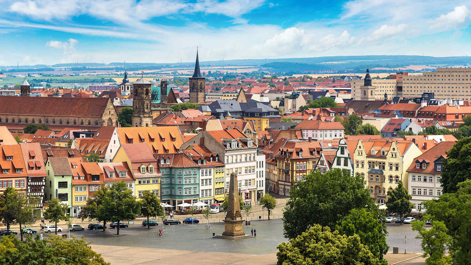 Luftaufnahme der Stadt Erfurt
