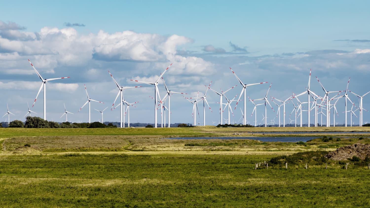 Ein Windpark in Deutschland