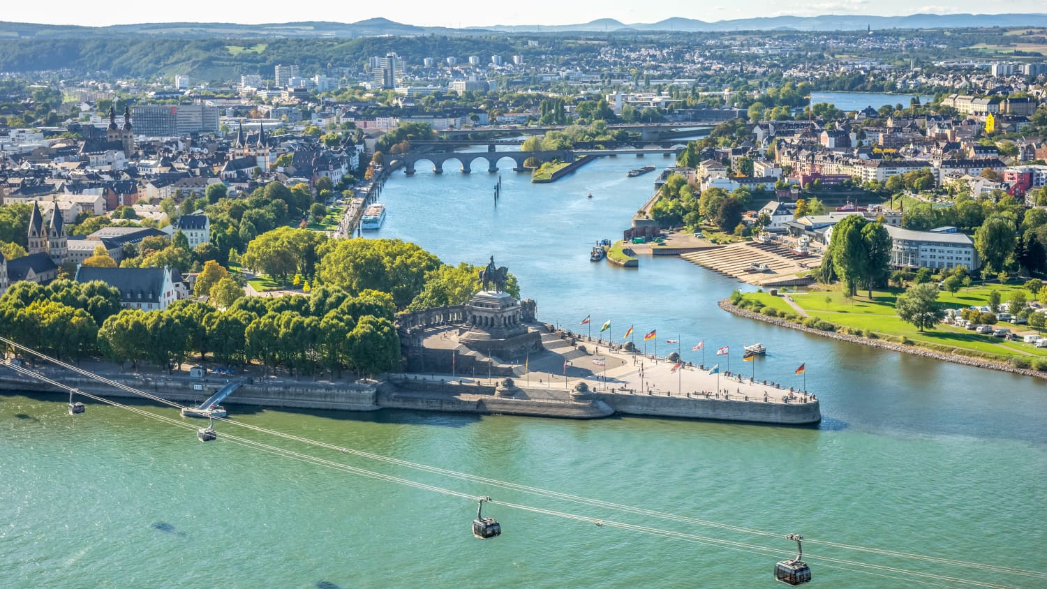 Blick auf das Deutsche Eck in Koblenz