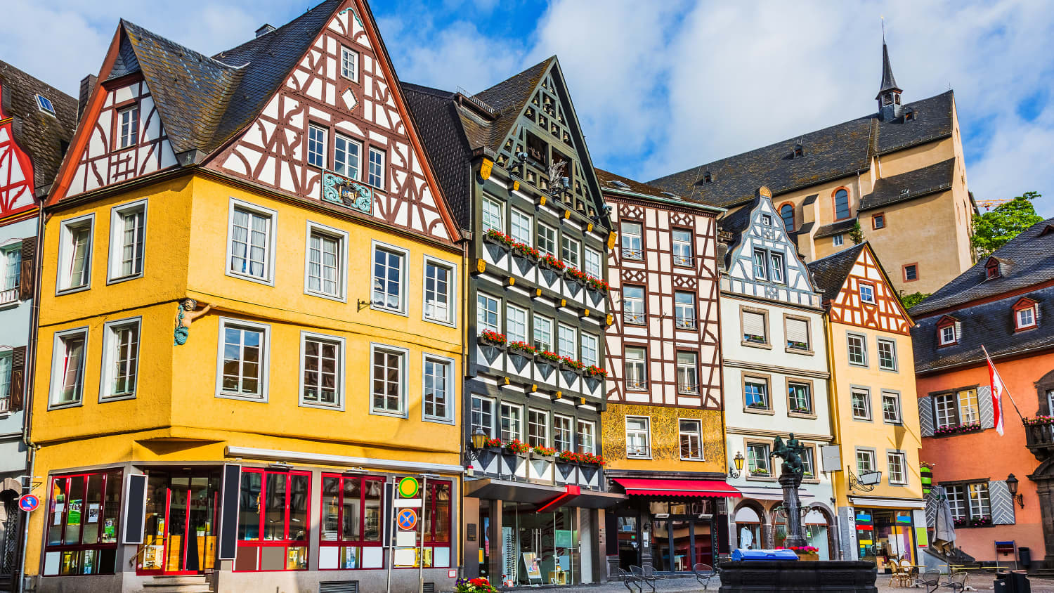 Fachwerkhäuser in einer Stadt