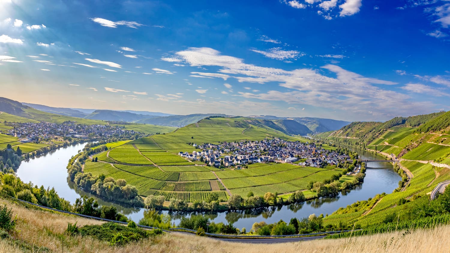 Blick auf die Moselschleife bei Leiwen und Trittenheim