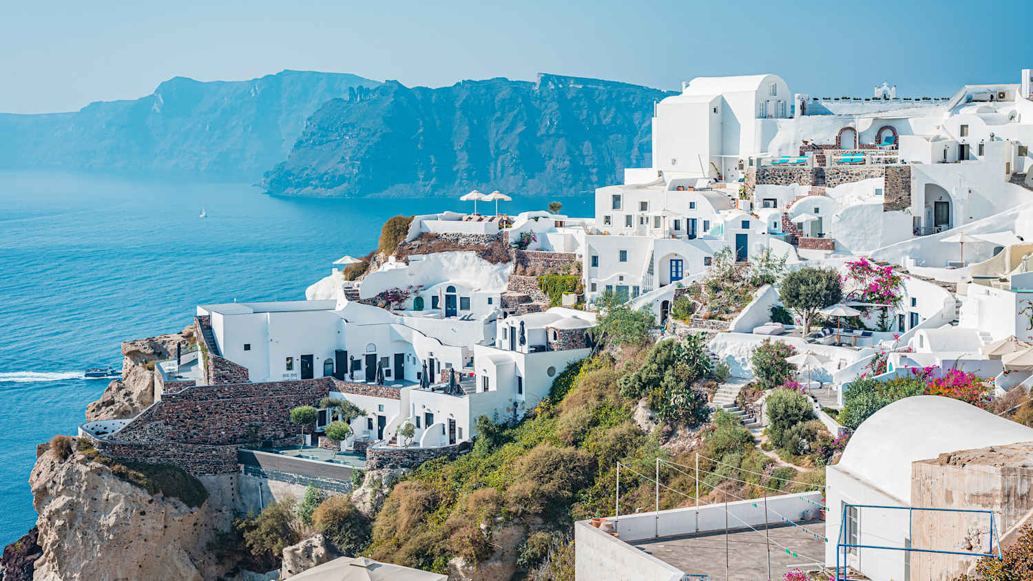 Weiße Häuser auf Santorini